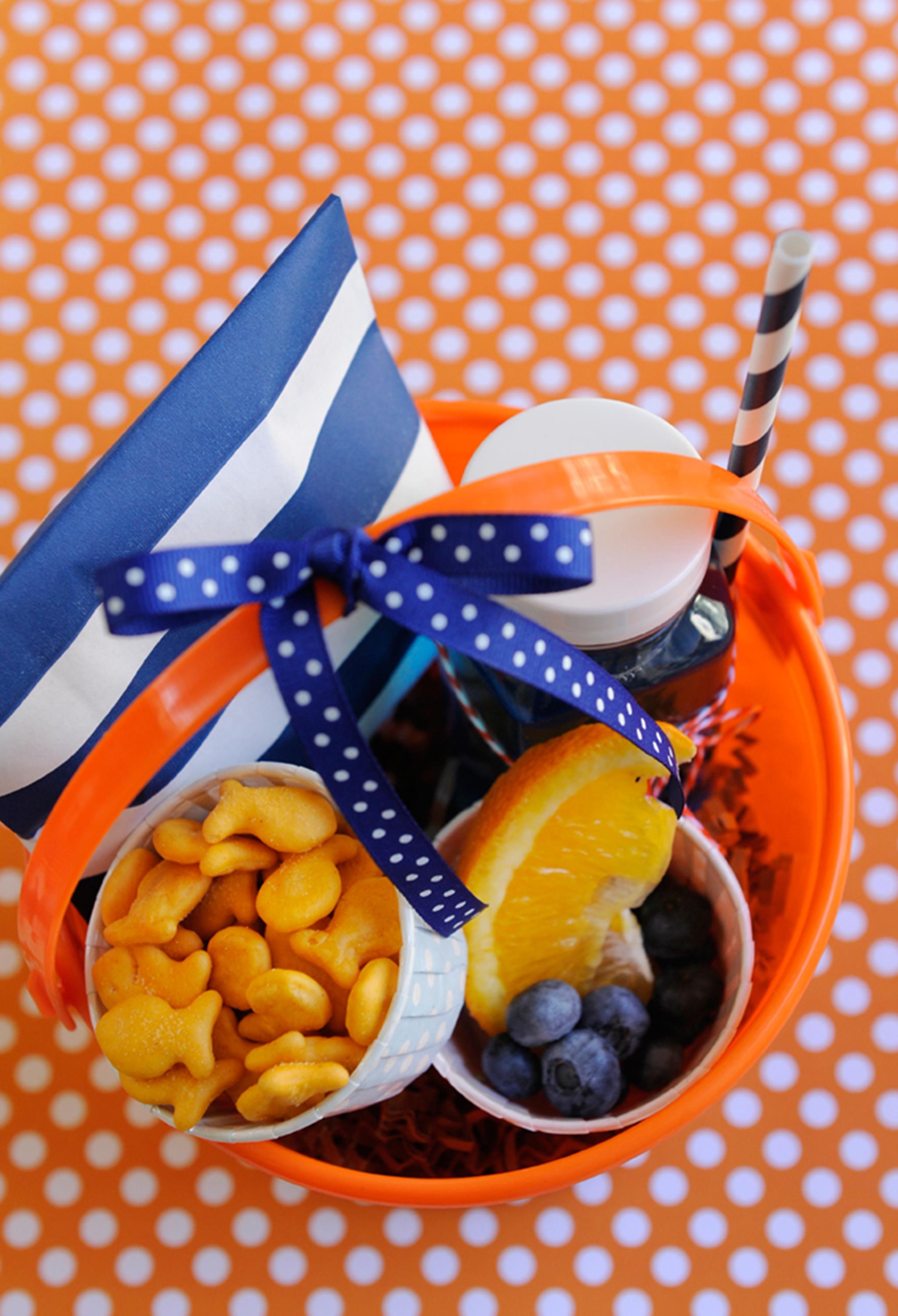 Preppy Orange and Blue Party Snacks