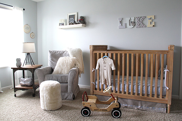 Nursery with shop gray furniture