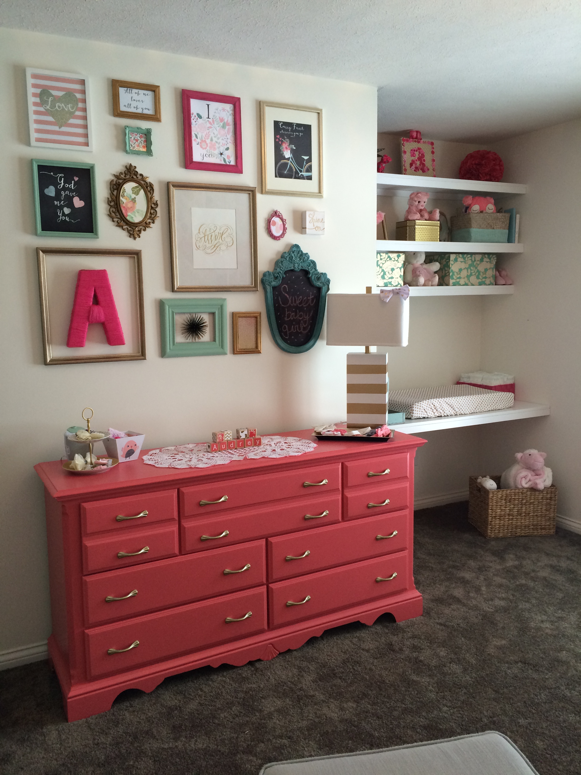 Painted Coral Dresser