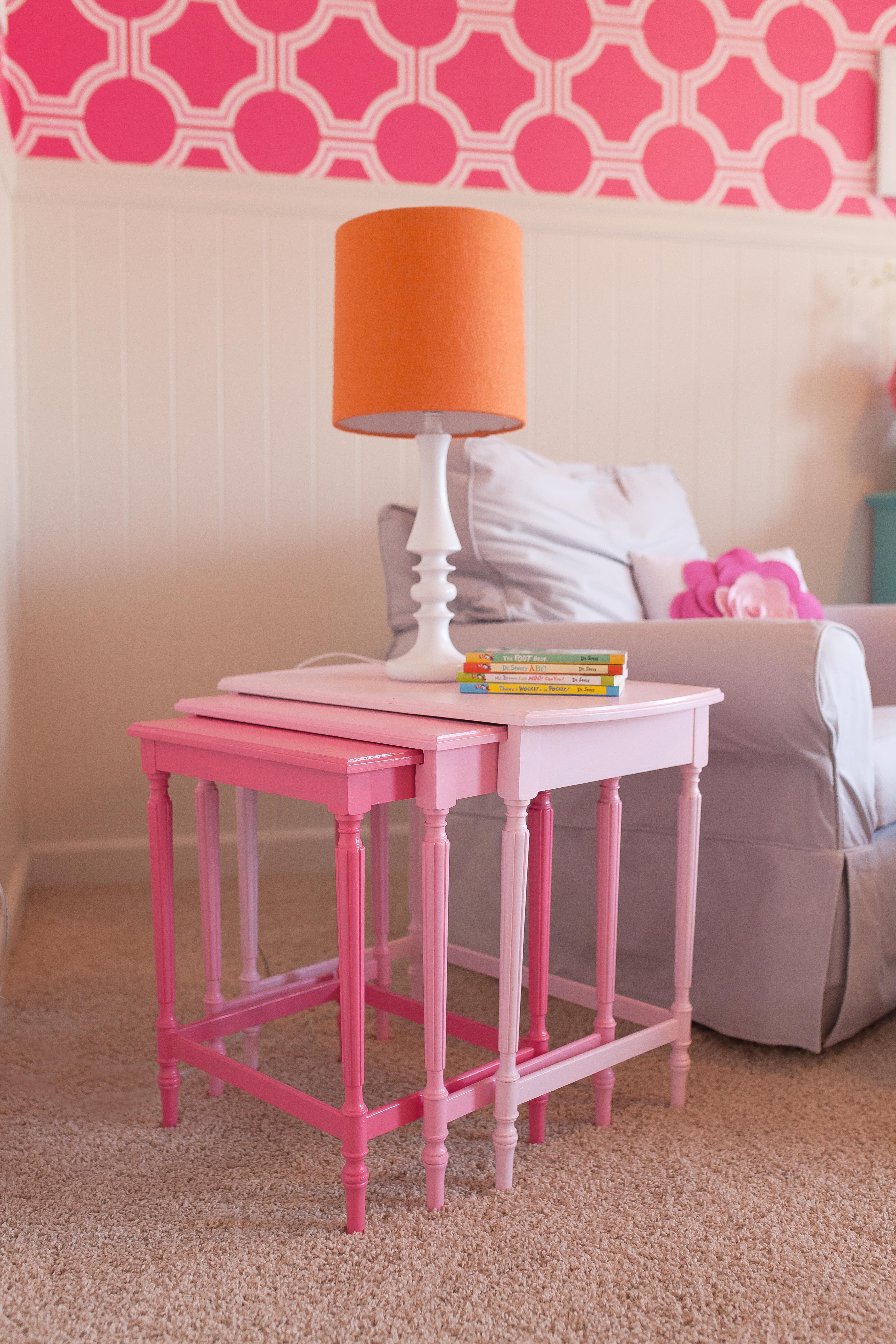 Pink Ombre Nesting Tables