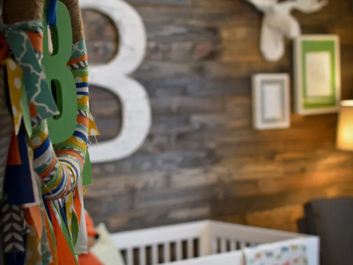 Woodland Nursery with Reclaimed Wood Accent Wall