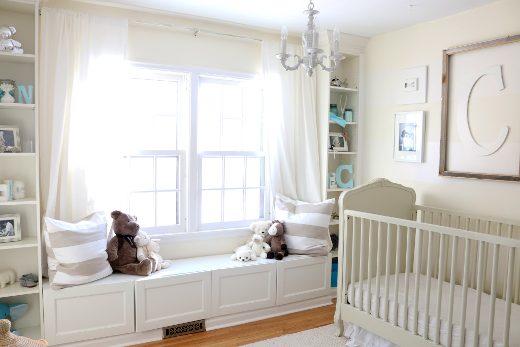 Cream and White Nursery with Pops of Blue - Project Nursery