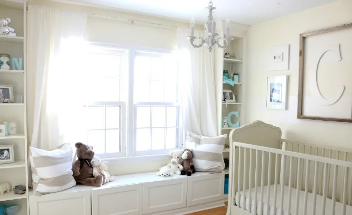 Cream and White Nursery with Pops of Blue - Project Nursery