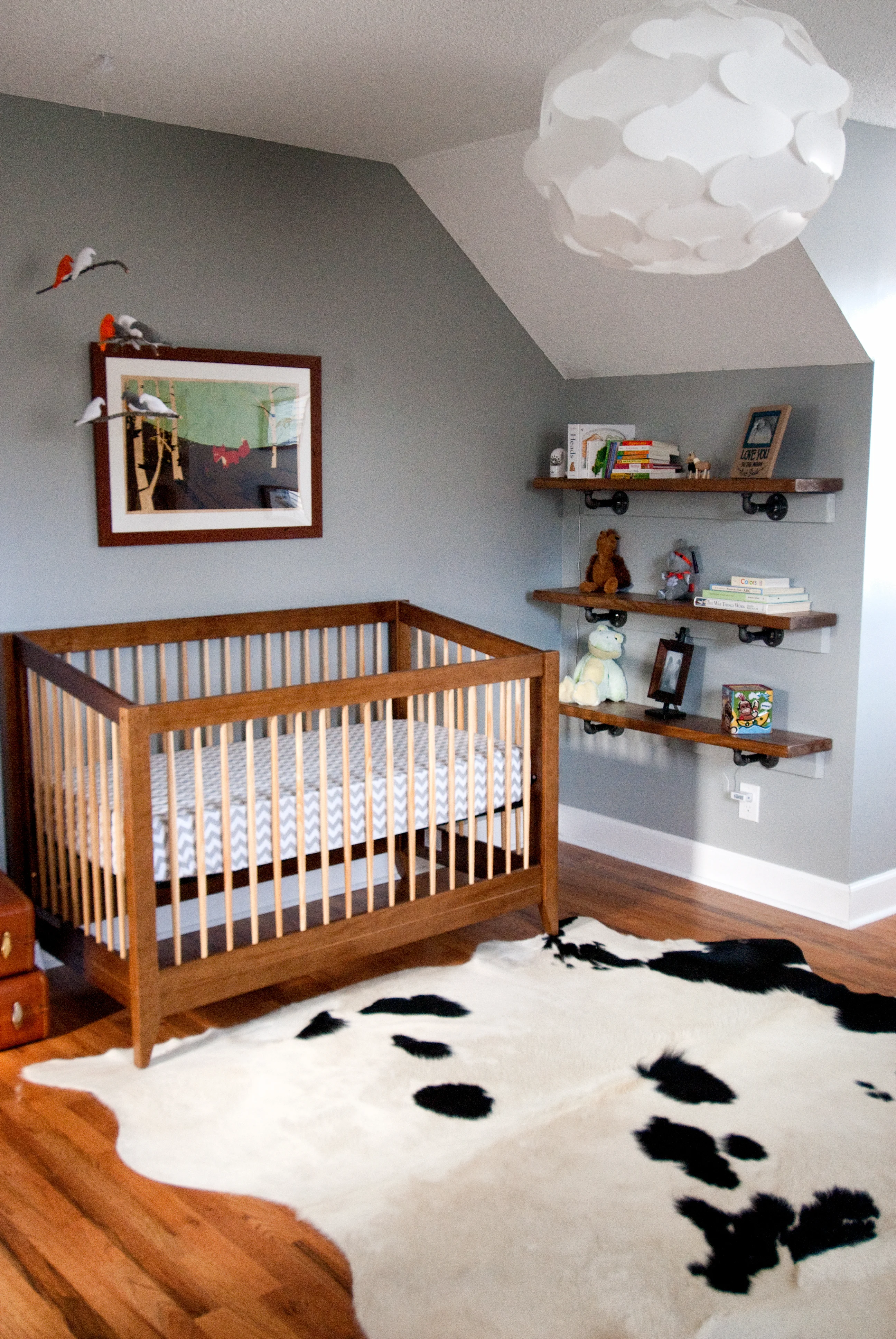 Cowhide Rug in this Natural Explorer Nursery