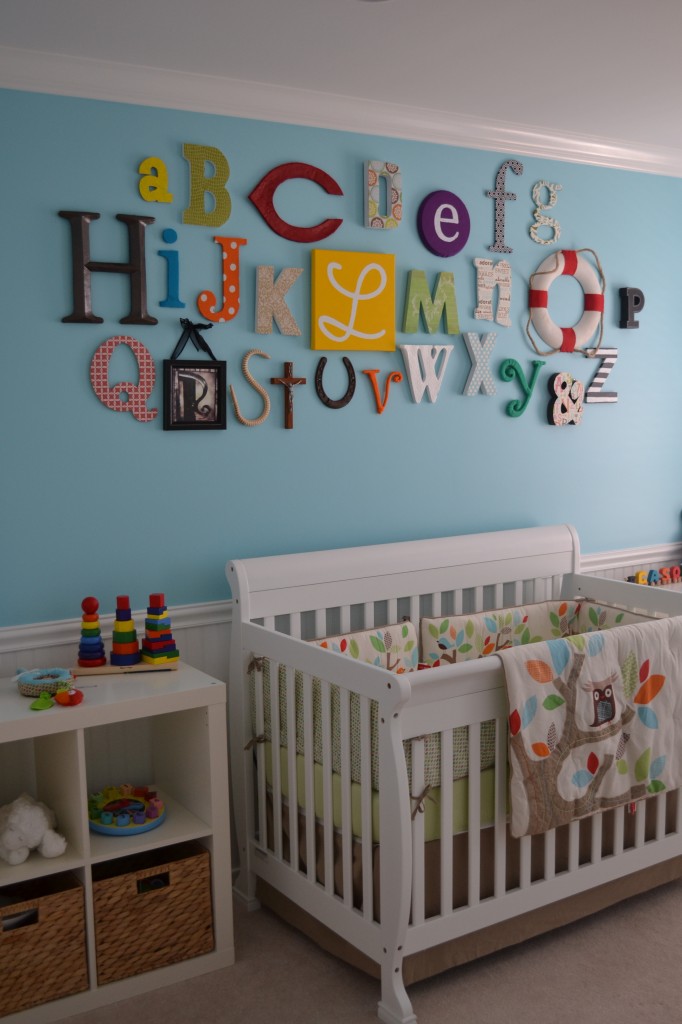 Colorful Gender Neutral Nursery with Alphabet Wall Art - Project Nursery
