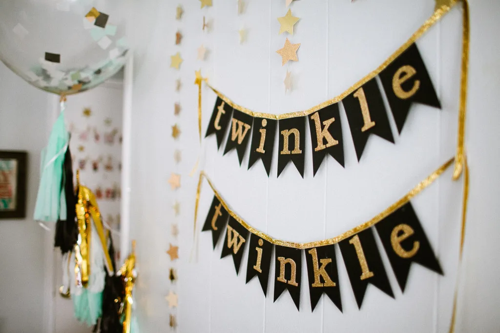 Gold and Black Twinkle Twinkle Little Star Party - Project Nursery