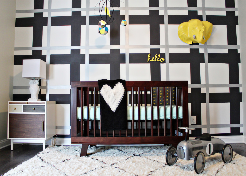 Black and White Nursery with Heart Blanket - Project Nursery