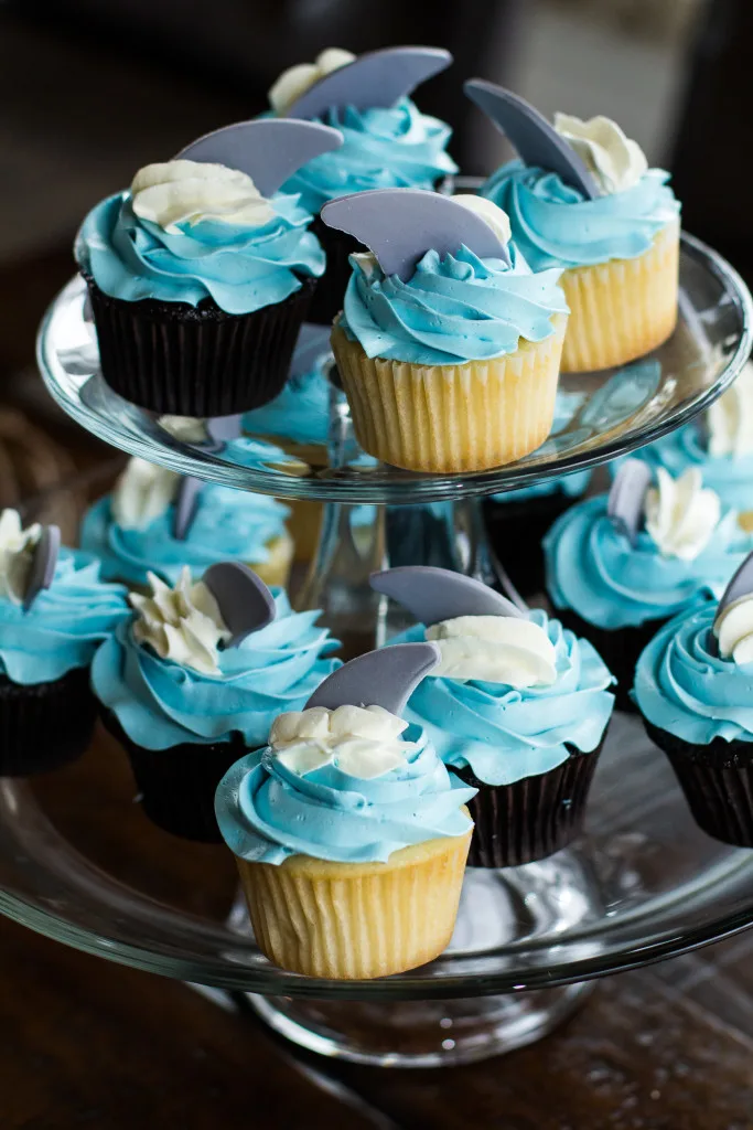 Cupcakes with Shark Fin Toppers - Project Nursery