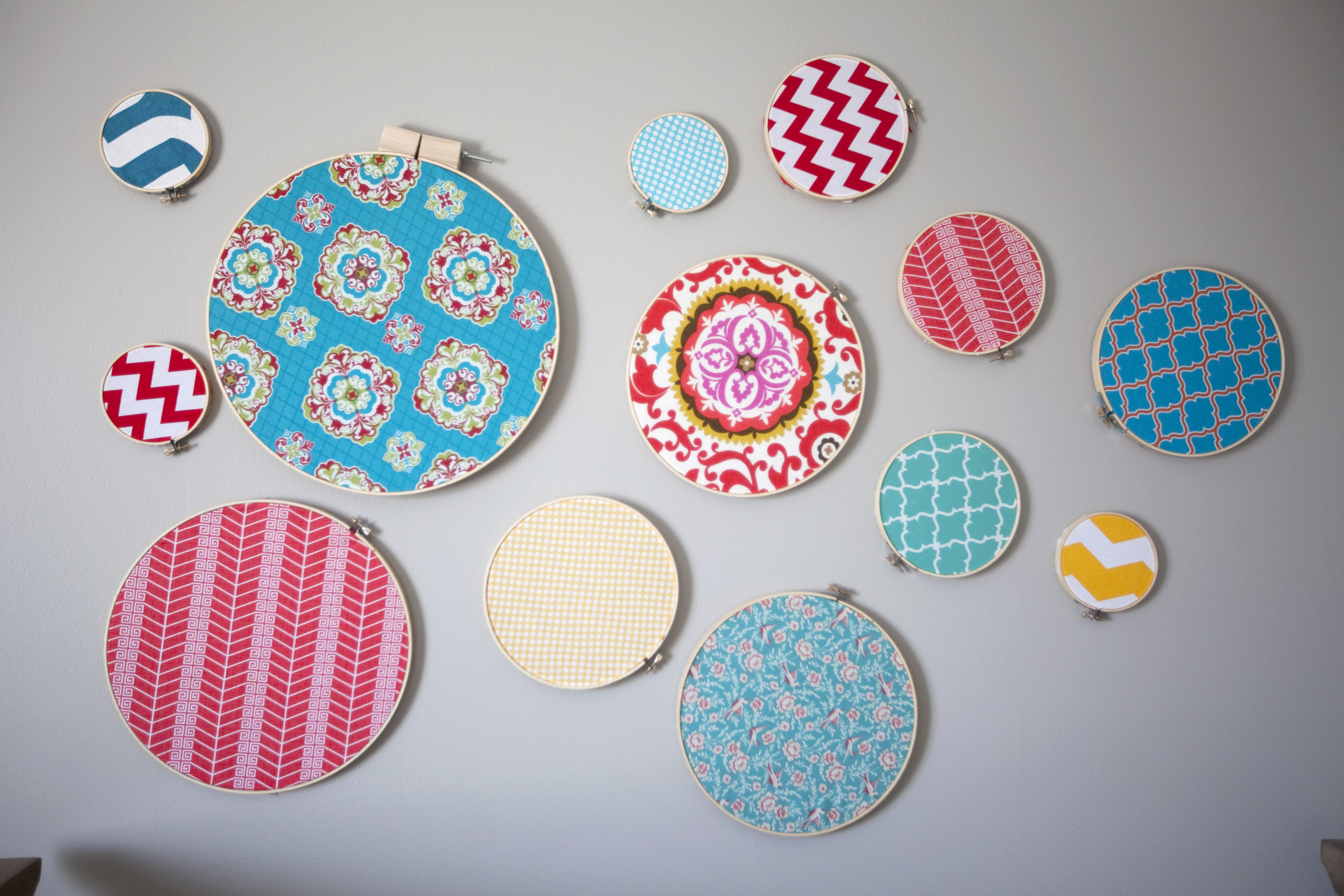 DIY Colorful Fabric Rings in this Colorful Nursery