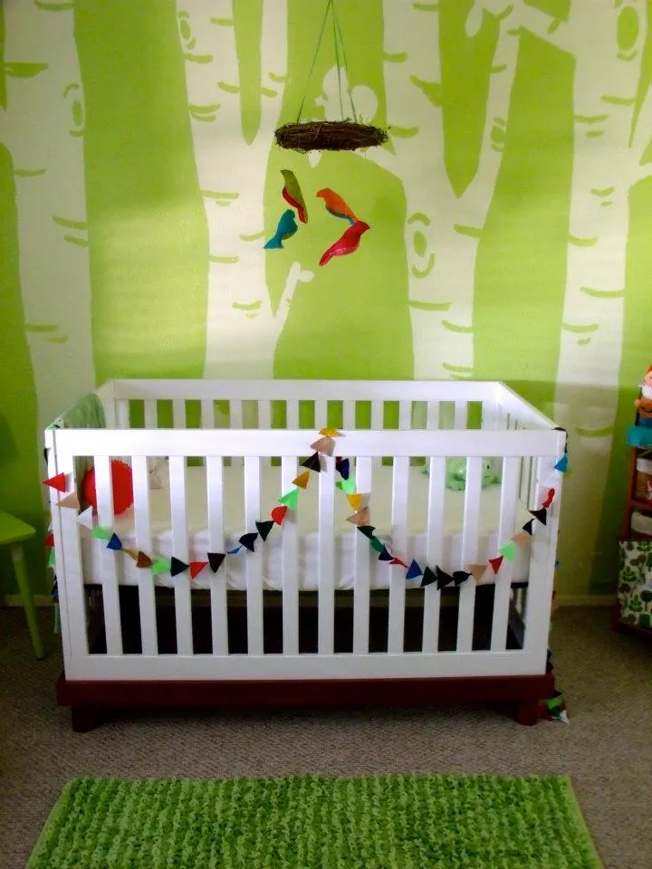 Lime Green Nursery with White Decals - Project Nursery