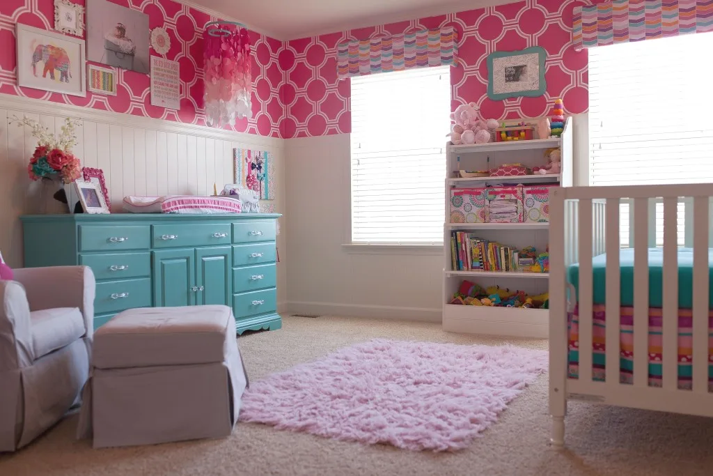 Hot Pink and Aqua Teen Inspired Nursery - Project Nursery