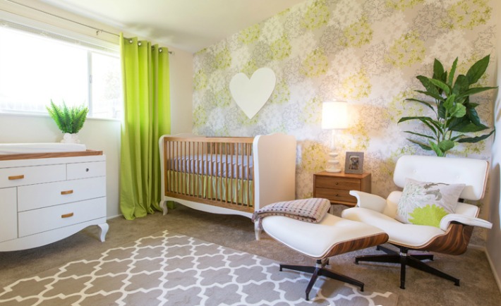 Mid-Century Modern Nursery with Heart Decor - Project Nursery