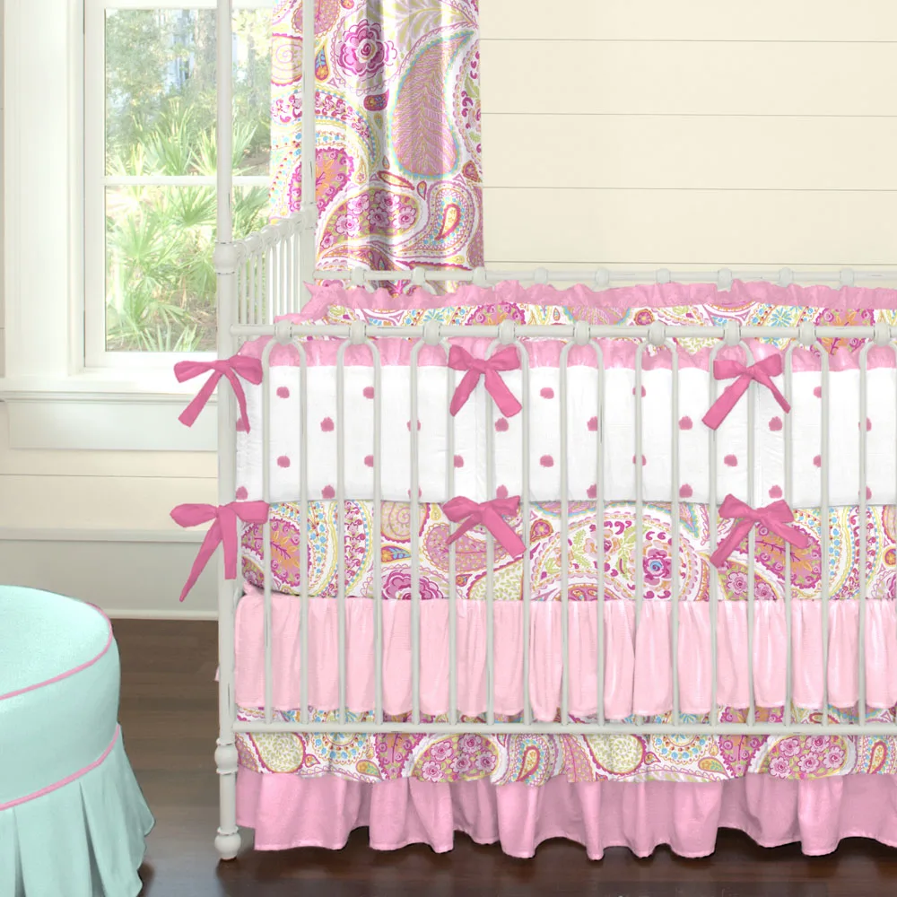 Hot Pink Paisley Crib Bedding from Carousel Designs