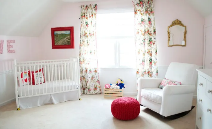 Feminine Red and Pink Nursery - Project Nursery