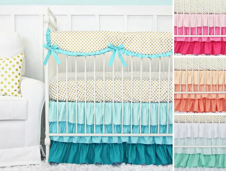 Ombre Ruffle Crib Skirts from Caden Lane