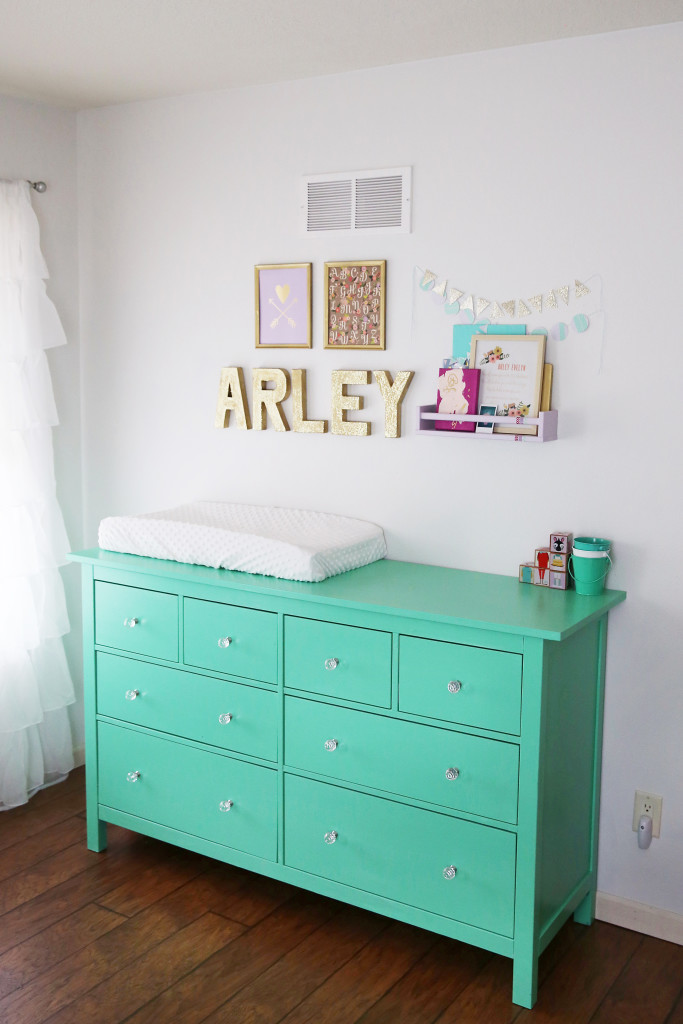 Mint Dresser with Clear Pulls - Project Nursery