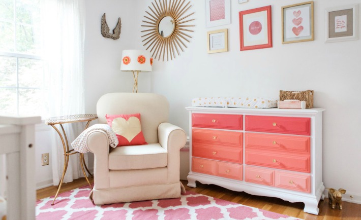 Coral Ombre Dresser - Project Nursery