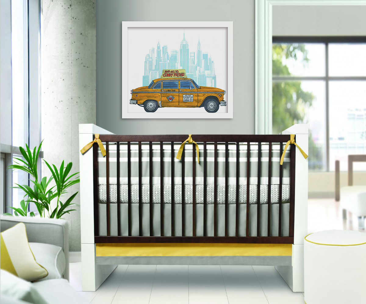 Taxi Nursery Artwork from Rise Art