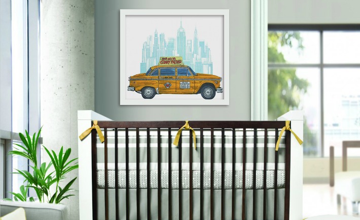 Taxi Nursery Artwork from Rise Art