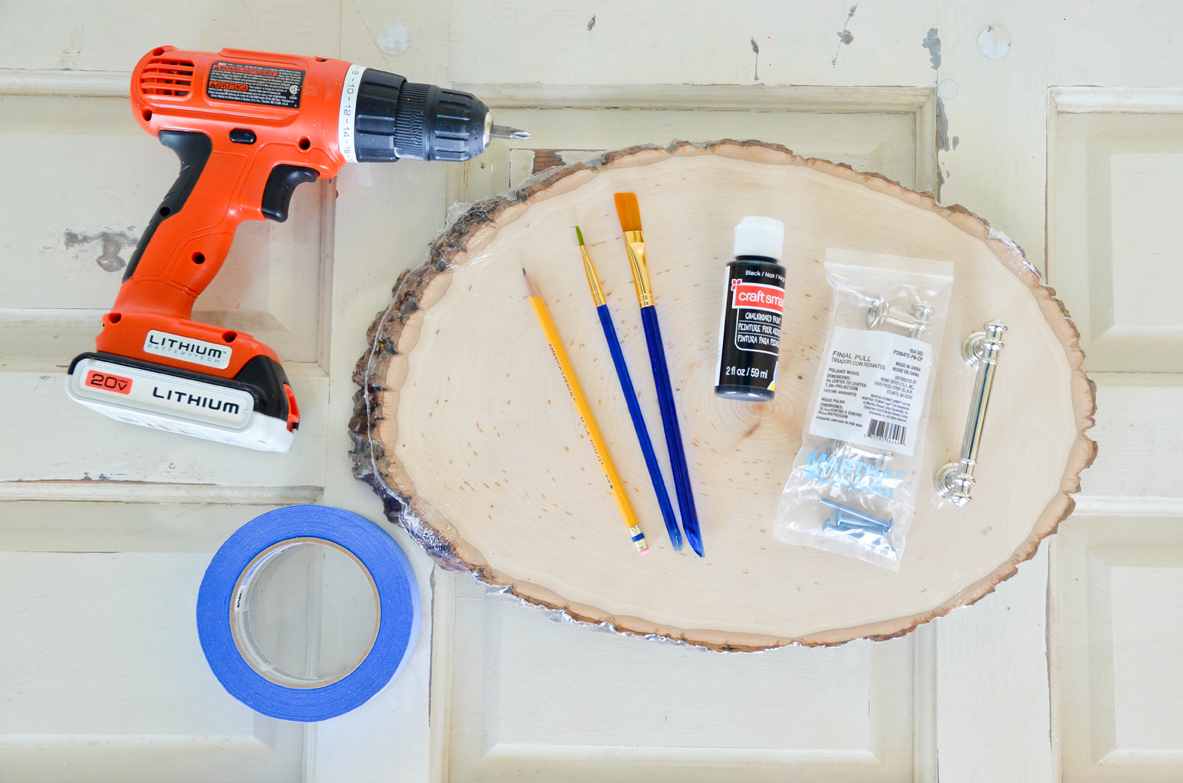 DIY Wood Slice Serving Tray Materials