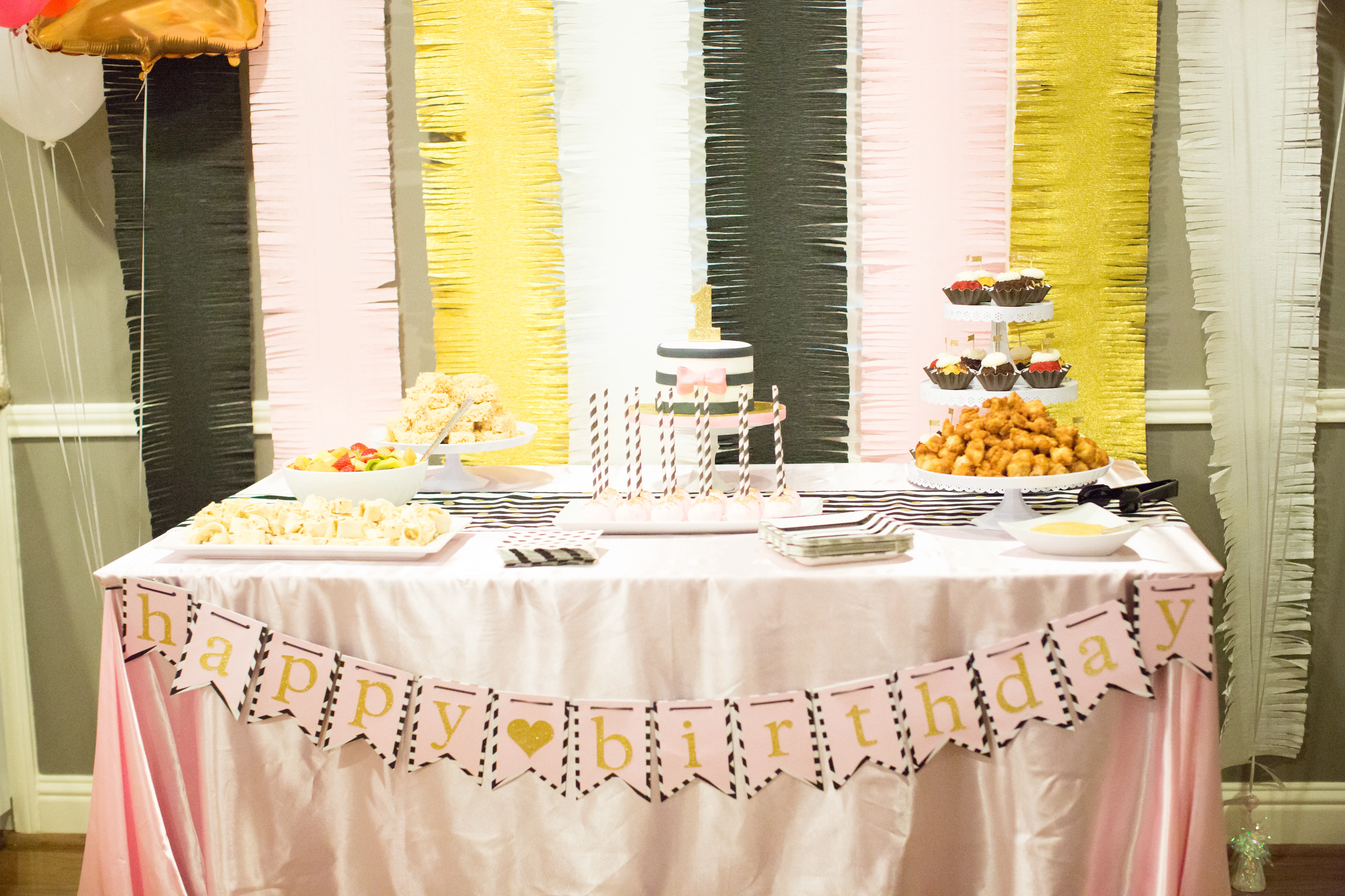 Pink and Gold 1st Birthday Party