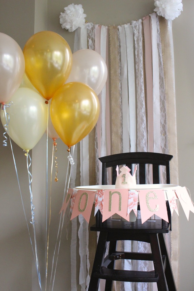 Peach, Ivory and Gold First Birthday Bash