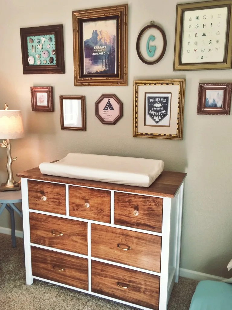Refinished Dresser with Mismatched Pulls - Project Nursery