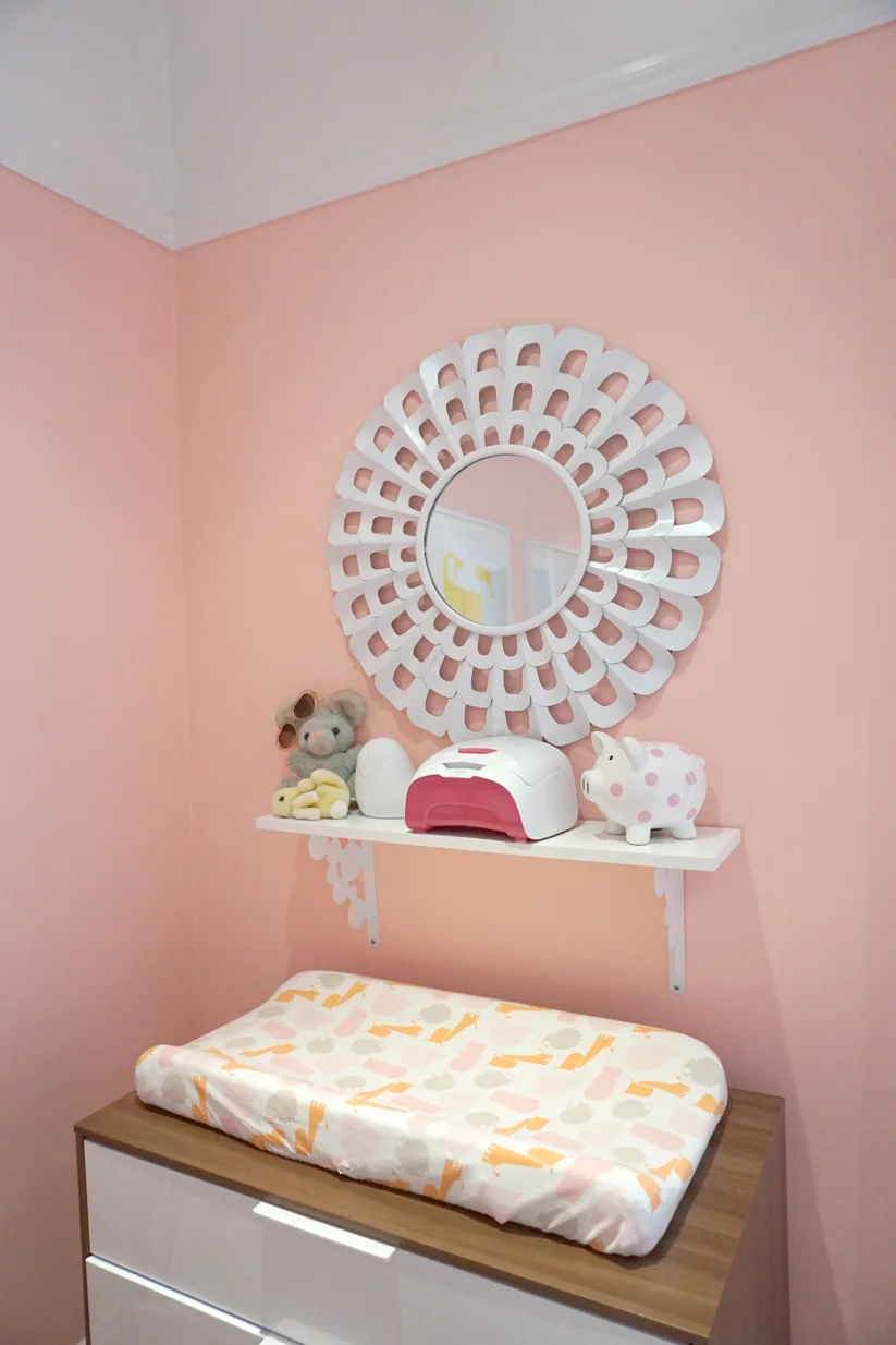 Modern Pink and White Nursery Changing Table