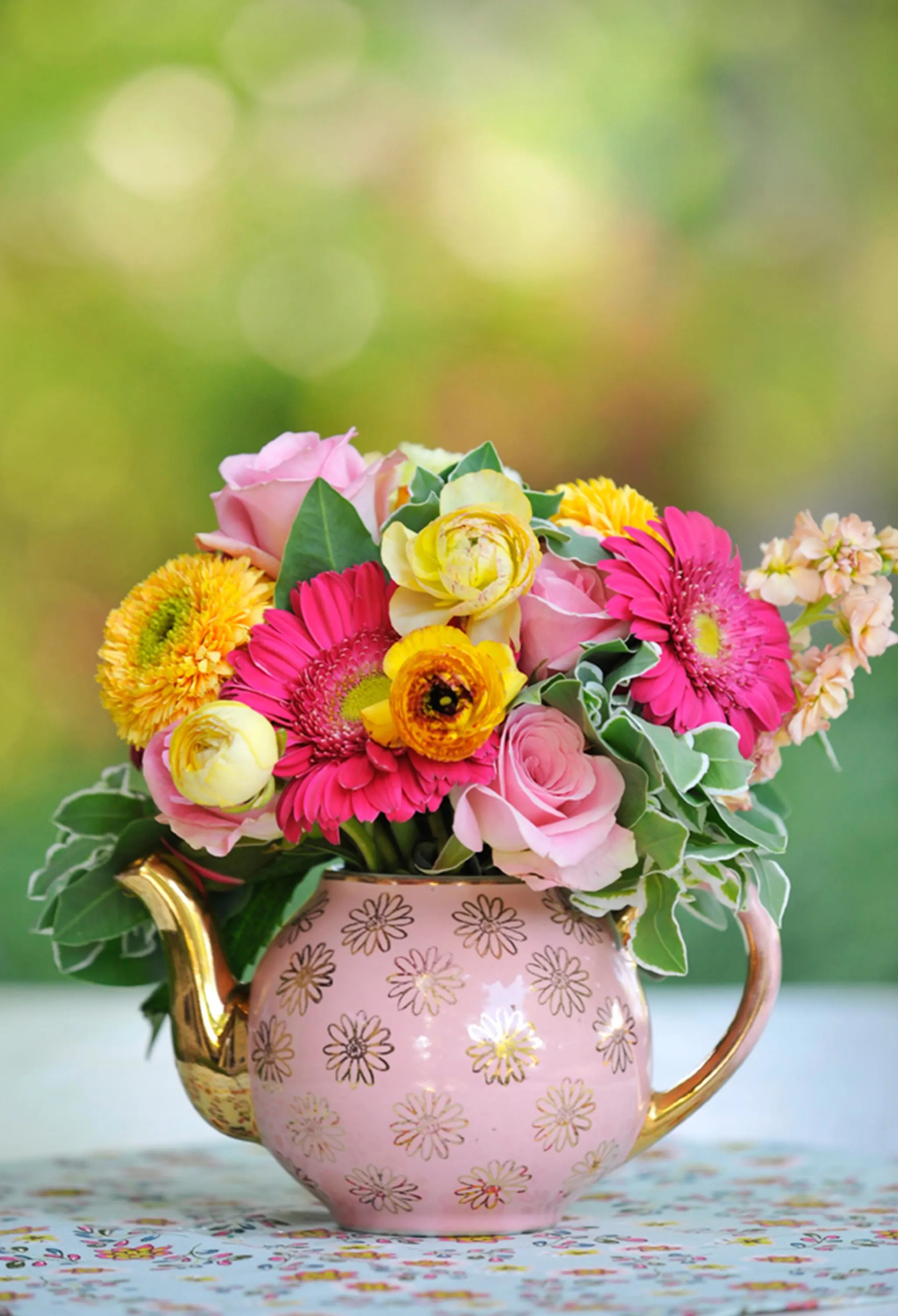 Mother's Day Teapot Floral Centerpiece