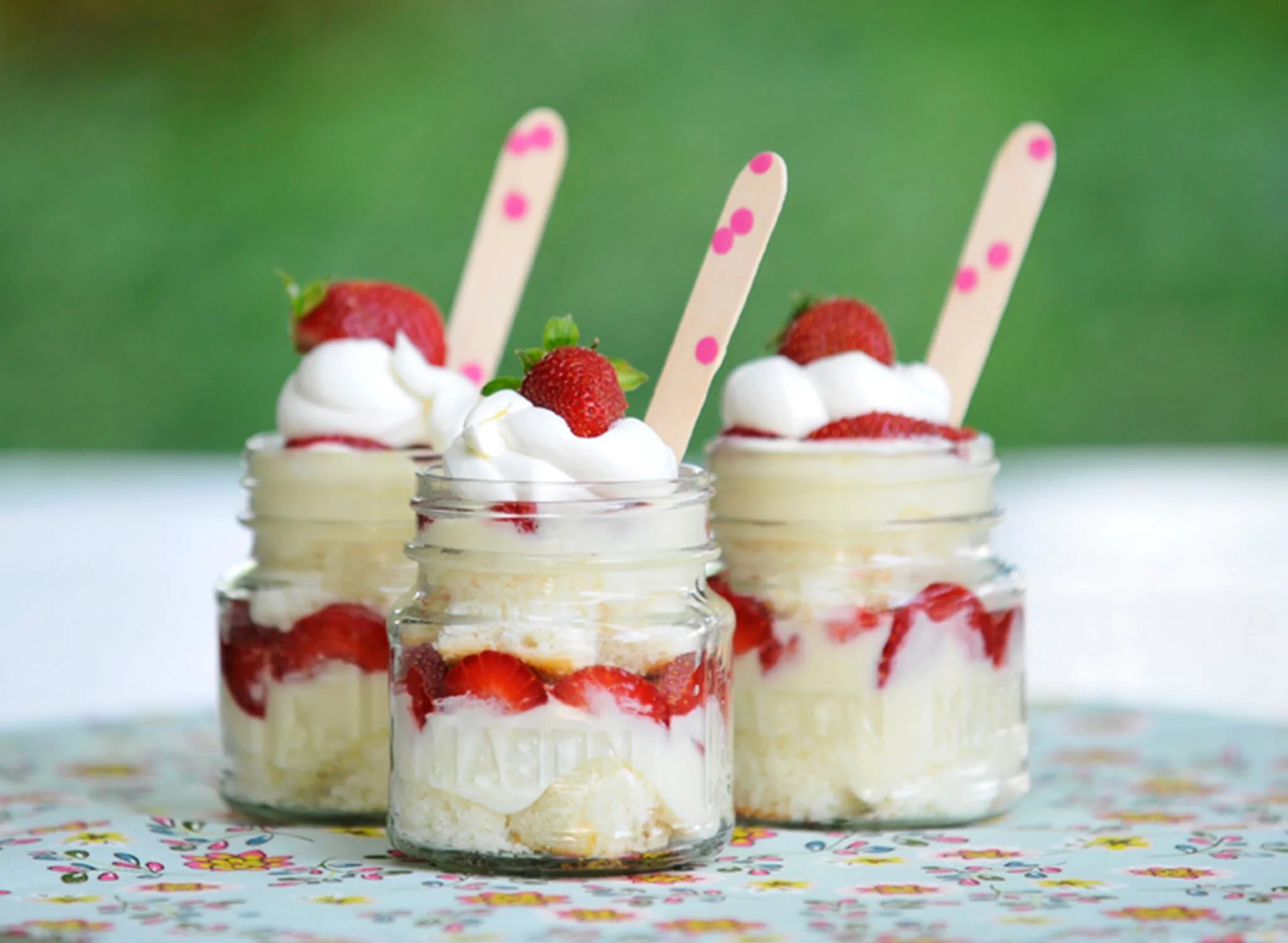 Mason Jar Strawberry Trifle