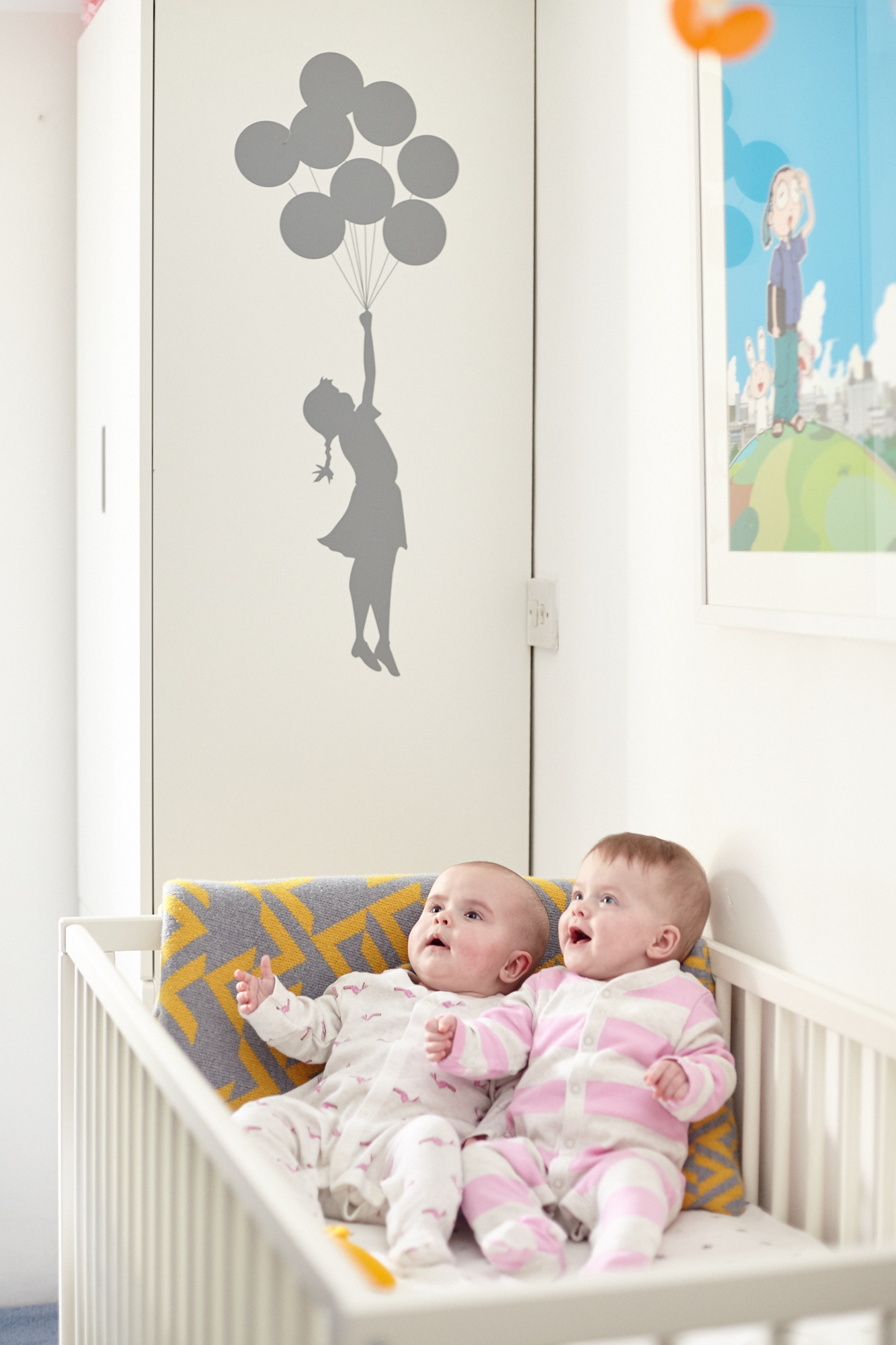 Twins Nursery with Modern Artwork