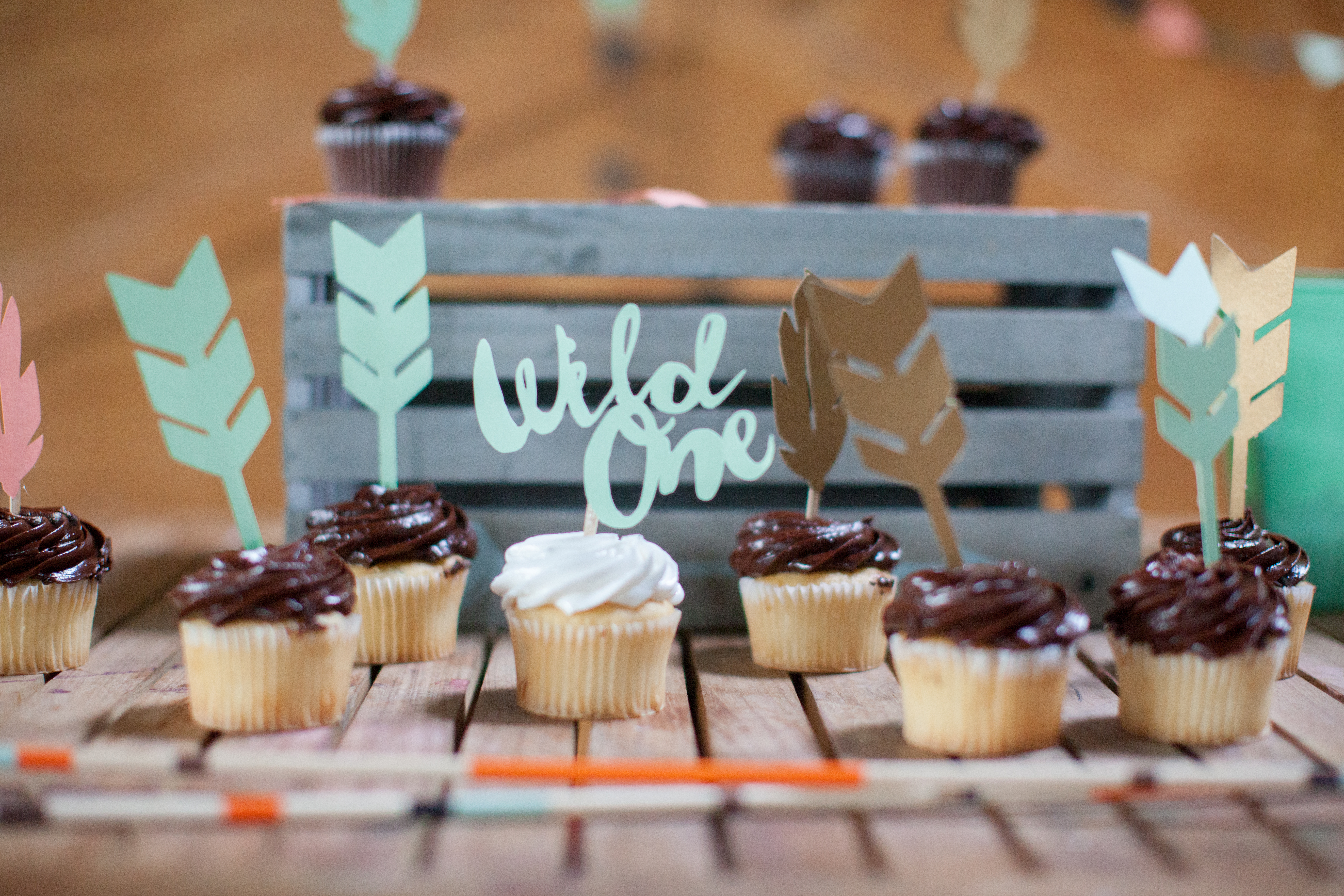 Arrow Cupcake Toppers for this Wild One 1st Birthday Party