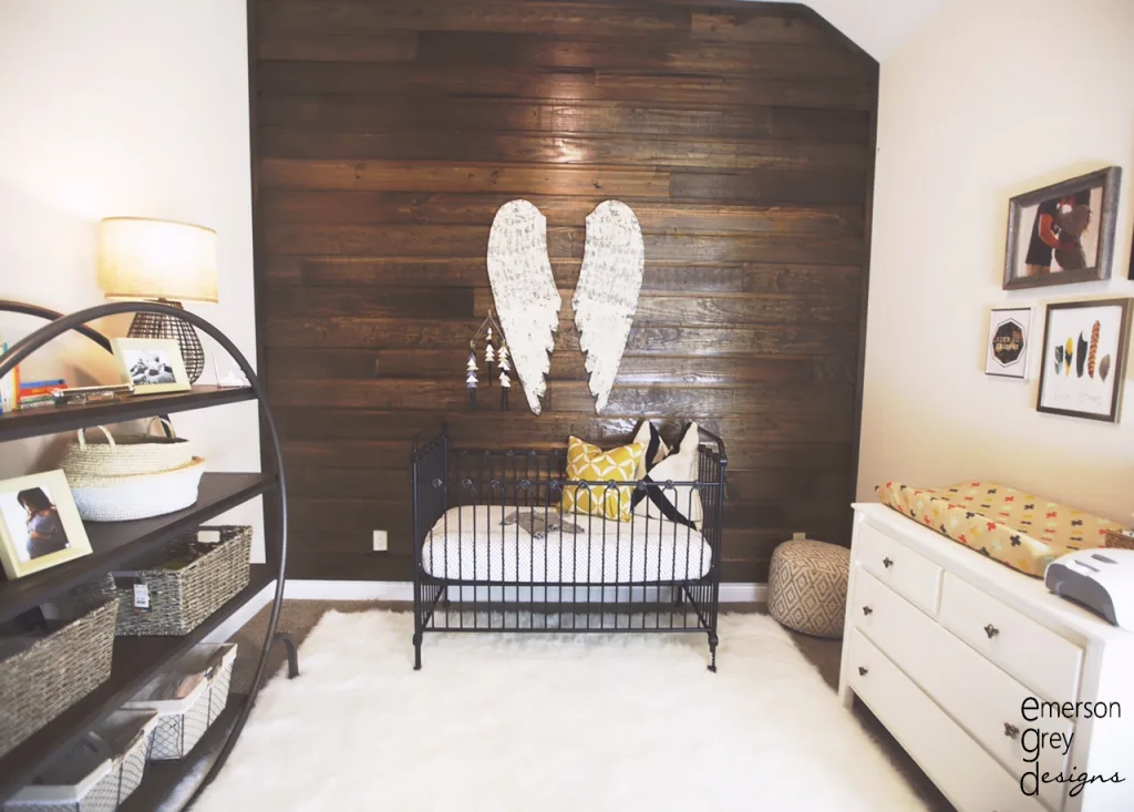 Gender Neutral Nursery with Wood Accent Wall - Project Nursery