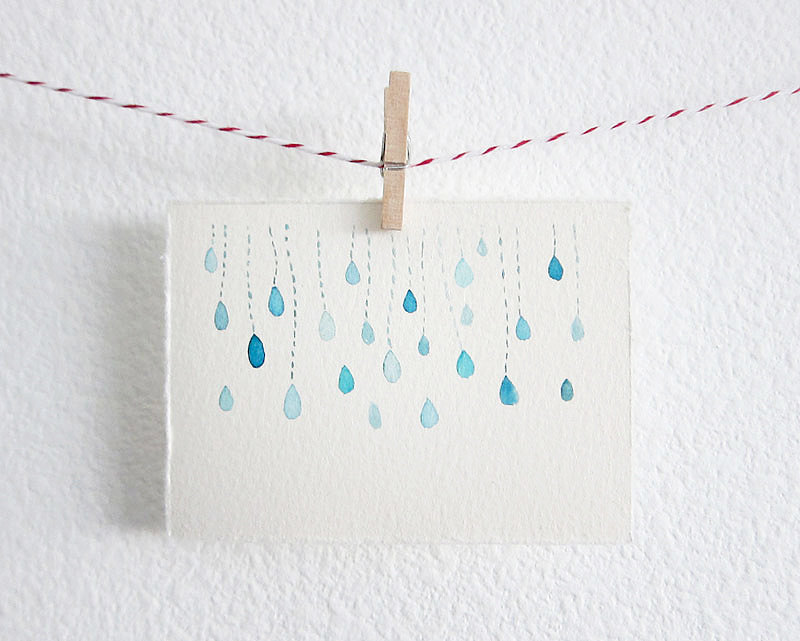 Raindrop Watercolor Artwork by Michele Maule on Etsy
