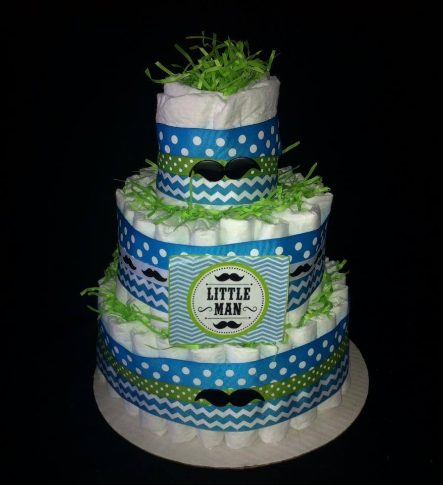 Little Man Mustache Diaper Cake