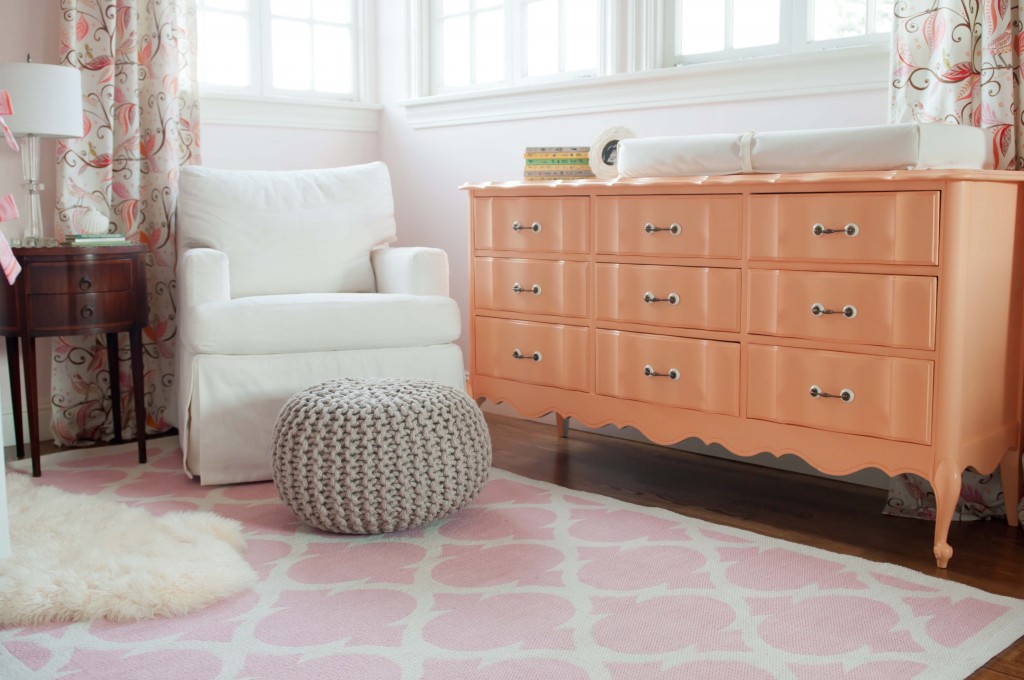 DIY Coral Dresser with Anthropologie Pulls - Project Nursery