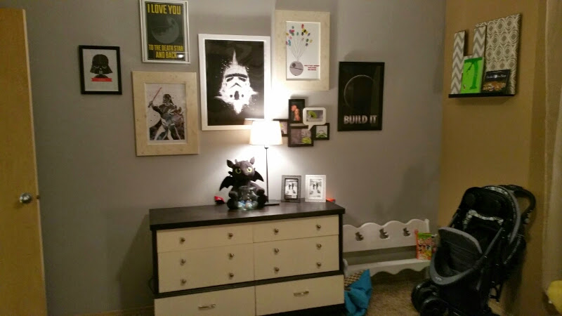 Star Wars Gallery Wall in this Dark Side of the Force Nursery