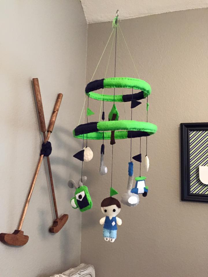 Custom Golf Mobile in this Golf Themed Nursery