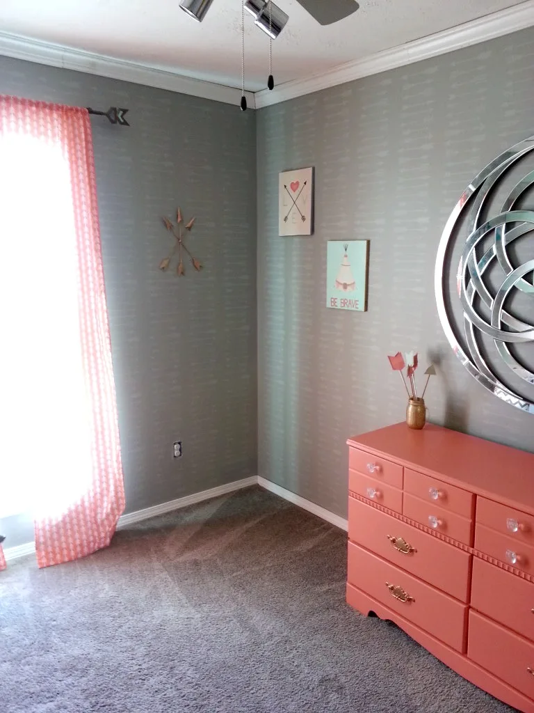 Girls Nursery with Arrow Wall Stencil - Project Nursery