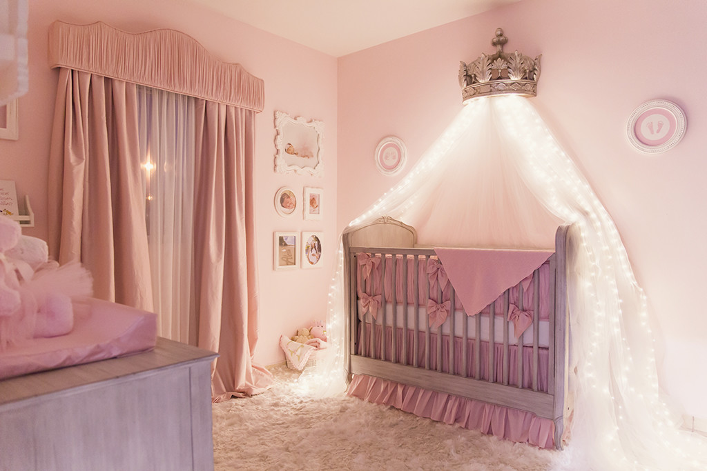 Pink princess crib outlet bedding