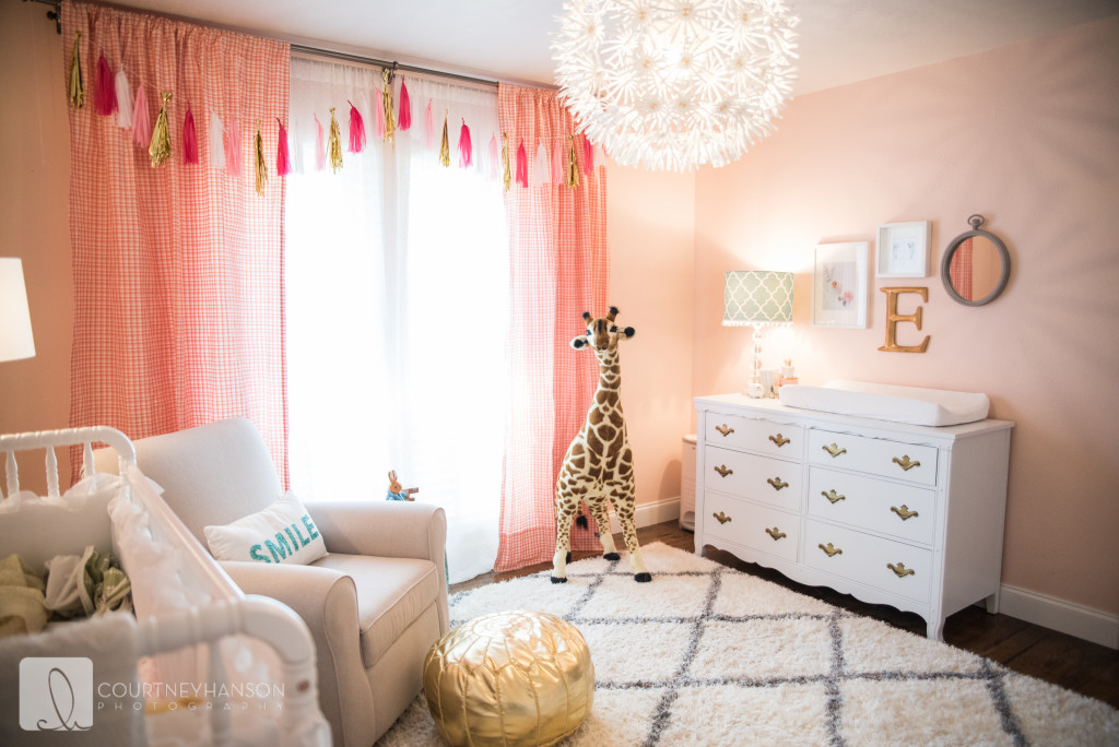 Chic Coral, White and Gold Nursery - Project Nursery