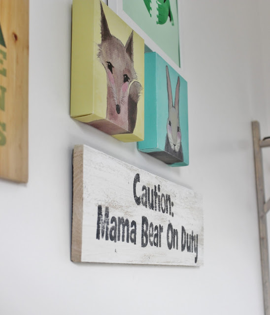 DIY Mama Bear on Duty Sign for Playroom