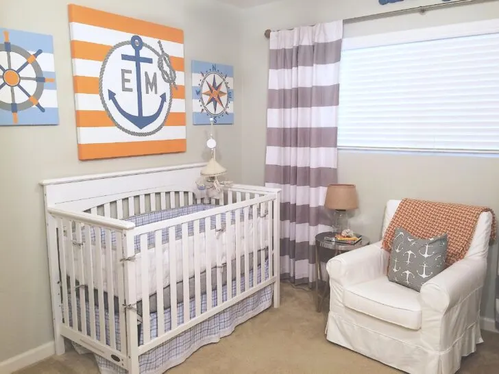 Orange and Gray Nautical Nursery