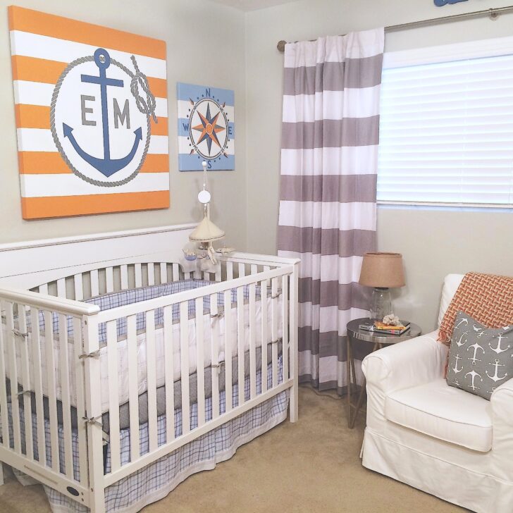 Orange and Gray Nautical Nursery