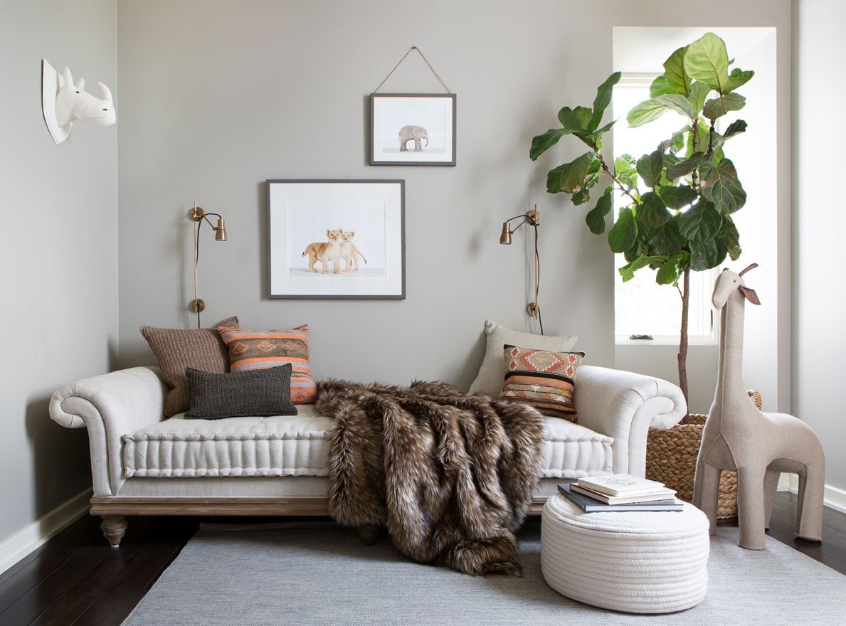 Neutral Safari-Inspired Nursery with Daybed