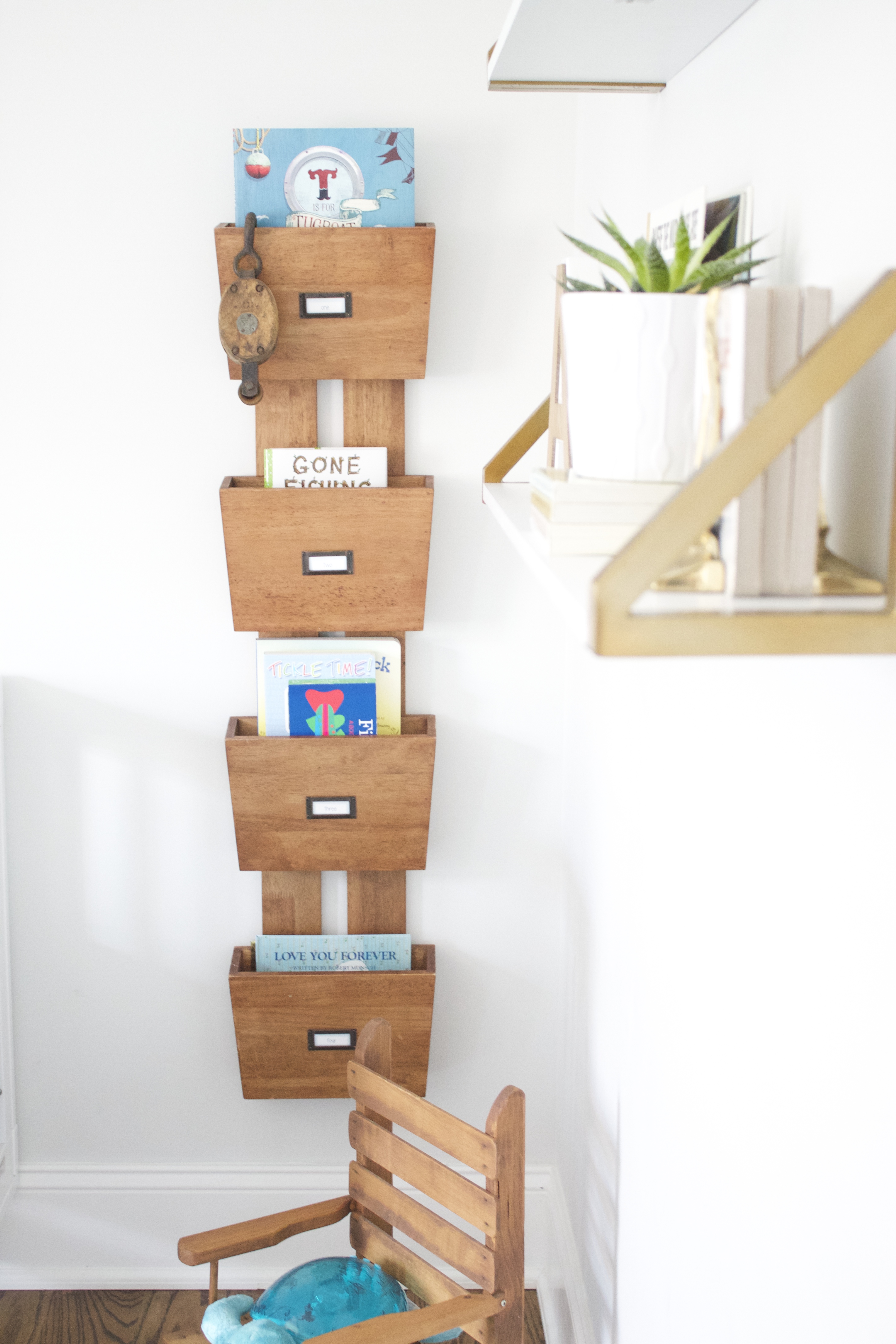 Wood Vertical Hanging Bookcase