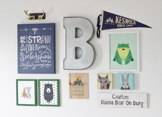 Kid's Cabin Themed Playroom Gallery Wall