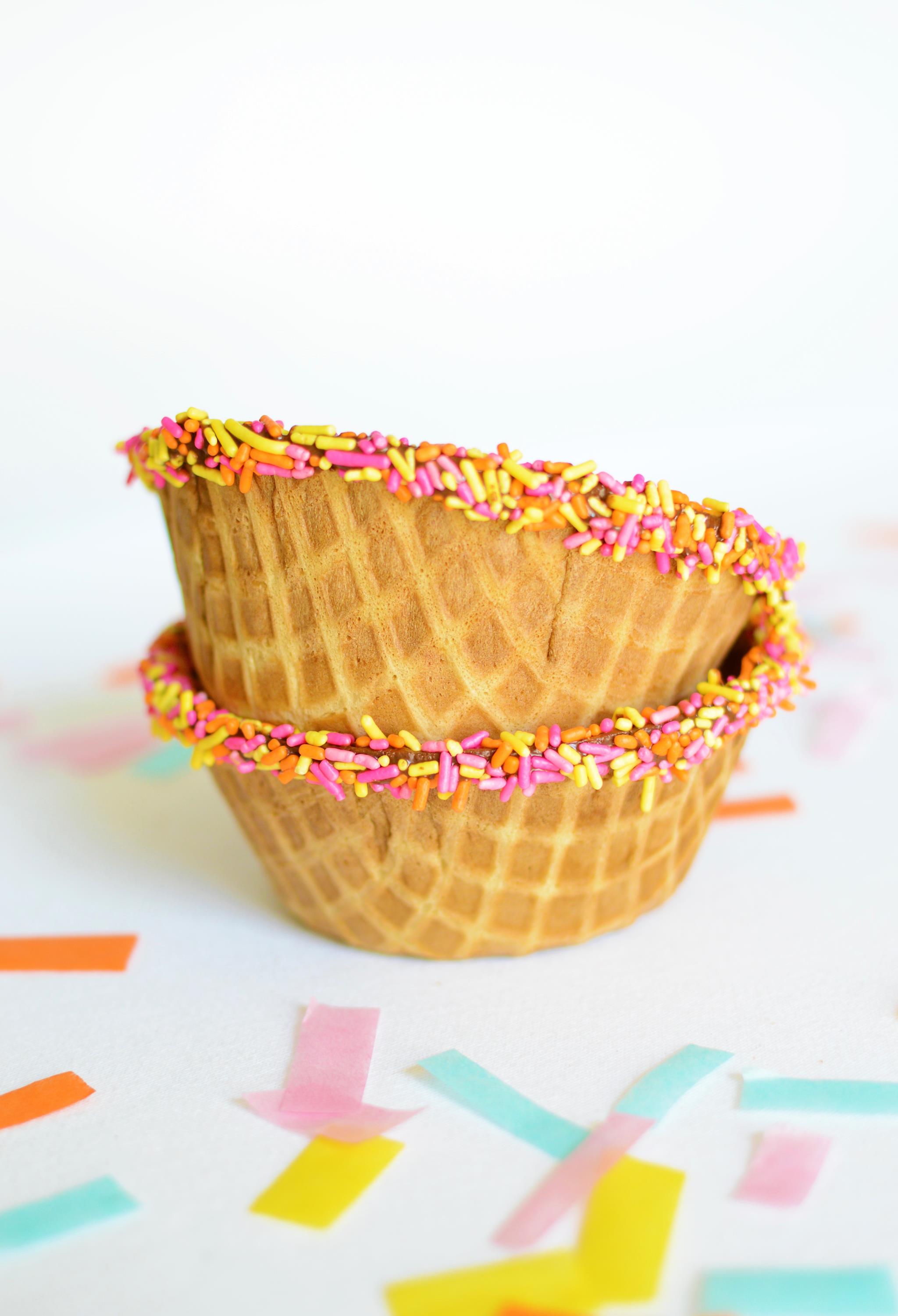 Chocolate Dipped Waffle Cone Bowls