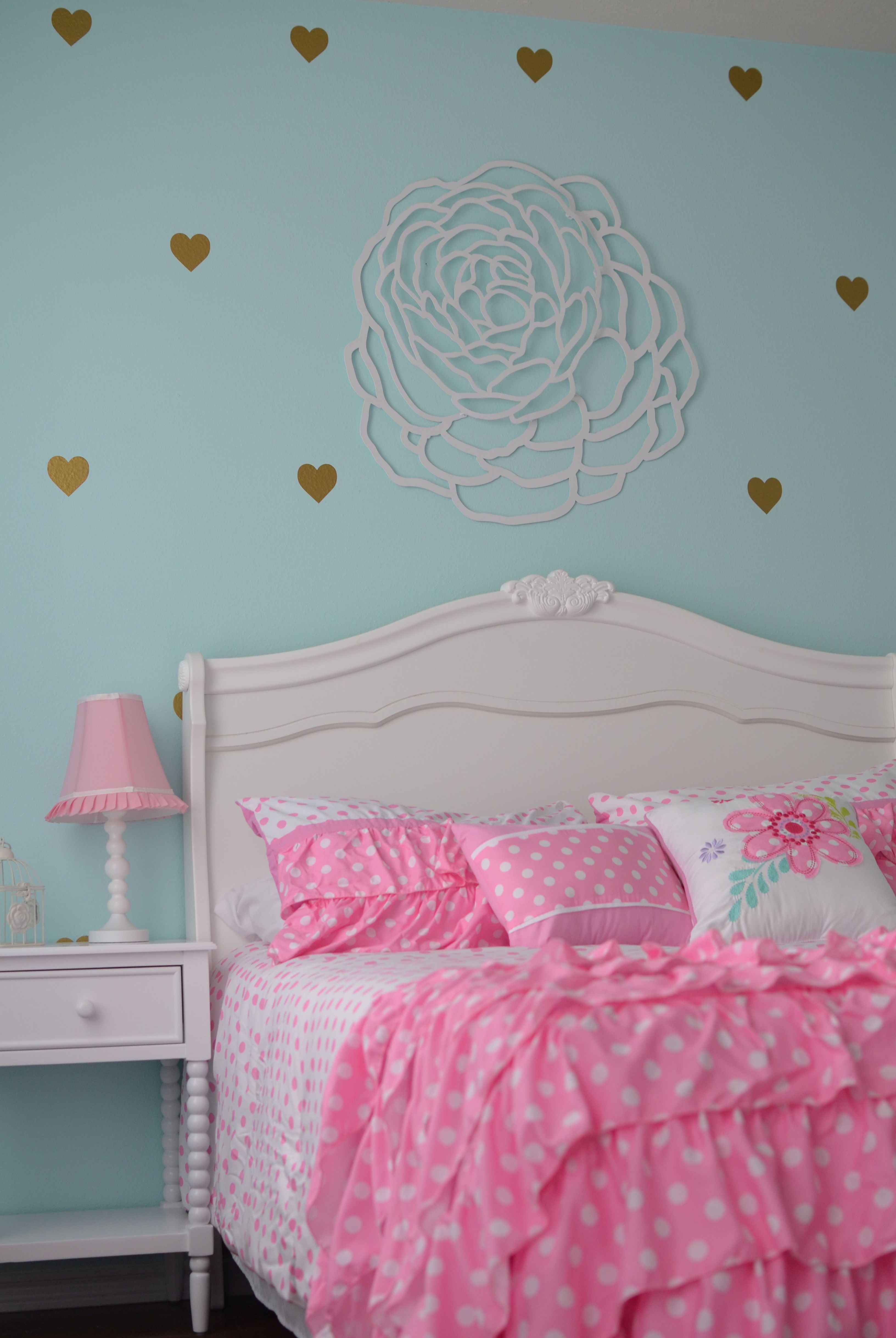 Finley's Aqua, Pink, Gold, and White Big Girl Room - Project Nursery