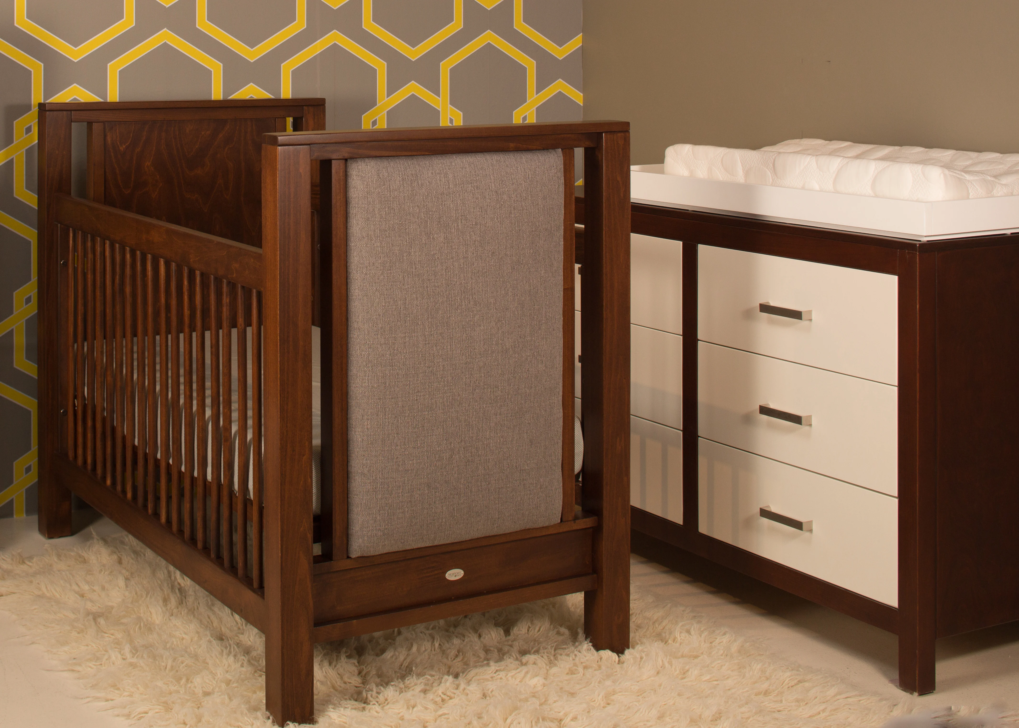 Ricki Crib with Upholstered Panels by Newport Cottages